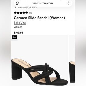 Bella Vita Black Suede Strappy Heels-new without box